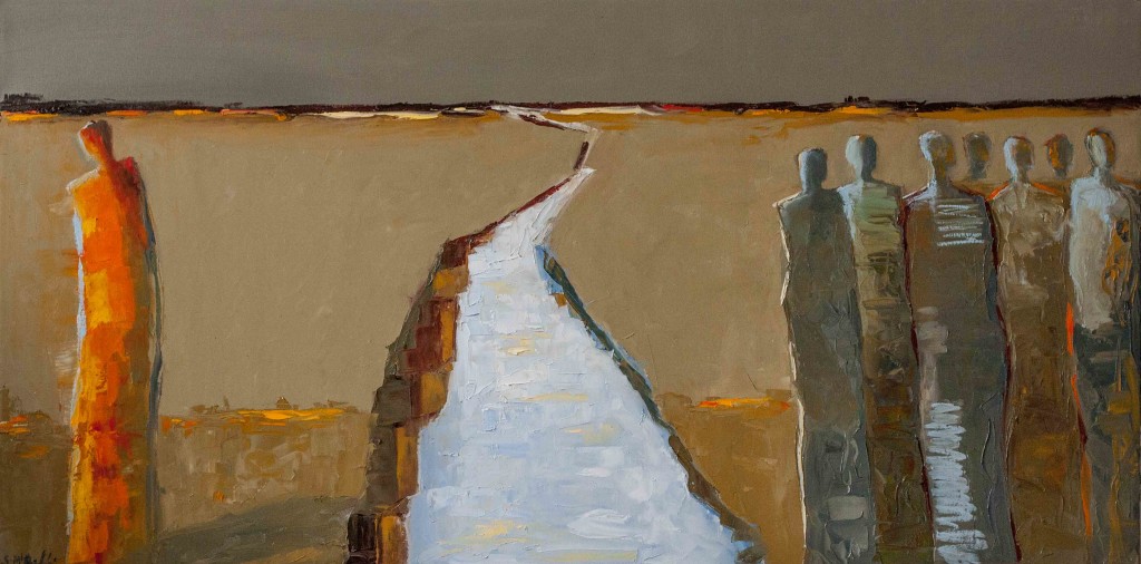 abstract figurative, exile, earth tones, contemporary art